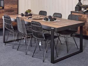 Mobistoxx Rechthoekige eettafel KUTINA 226 cm donker scheepshout