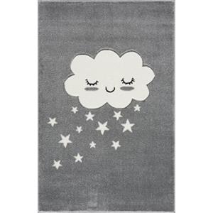 LIVONE Vloerkleed Kids love Rugs CLOUD zilvergrijs/wit