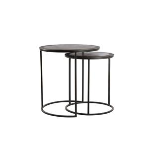 Light & Living  Bijzettafel - Talca - Ø40x45+ø49x50,5 Cm etaal - Zwart et Van 2