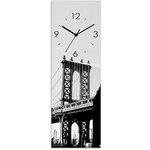 Artland Wandklok Dumbo Manhattan Bridge New York geluidloos, zonder tikkende geluiden, niet tikkend, geruisloos - naar keuze: radiografische klok of kwartsklok, moderne klok voor woonkamer, keuken etc
