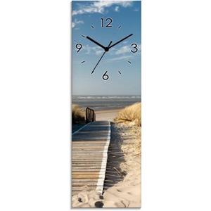 Artland Wandklok Noordzeestrand op Langeoog - pier geluidloos, zonder tikkende geluiden, niet tikkend, geruisloos - naar keuze: radiografische klok of kwartsklok, moderne klok voor woonkamer, keuken e