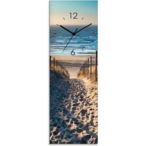 Artland Wandklok Weg naar het Noordzeestrand zonsondergang geluidloos, zonder tikkende geluiden, niet tikkend, geruisloos - naar keuze: radiografische klok of kwartsklok, moderne klok voor woonkamer, 