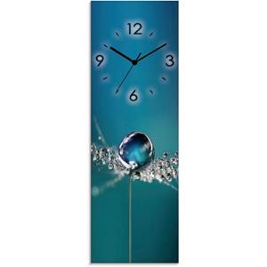 Artland Wandklok Glazen klok pluizenbol dauwdruppel blauw