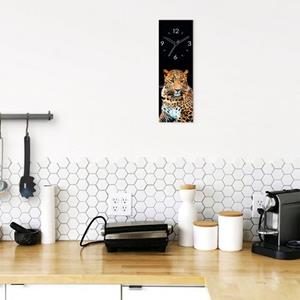 Artland Wandklok Woedende wilde luipaard geluidloos, zonder tikkende geluiden, niet tikkend, geruisloos - naar keuze: radiografische klok of kwartsklok, moderne klok voor woonkamer, keuken etc. - stij