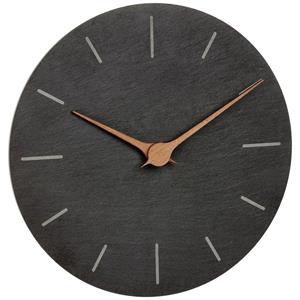 tfadostmann TFA Dostmann 60.3068.10 Quarz Wanduhr 25cm x 4.3mm Schiefer Schleichendes Uhrwerk (lautlos)