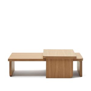 Kave Home Salontafel Oaq Set van 2 stuks, Eiken - Bruin