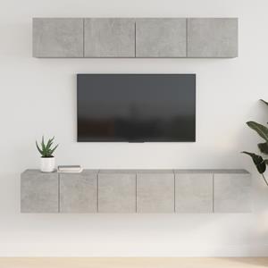 VidaXL 5-delige Tv-meubelset Bewerkt Hout Betongrijs