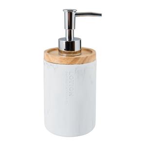 Xenos Zeepdispenser marmer - wit - 18.5 cm hoog