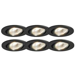 QAZQA Inbouwspot cisco - Zwart - Modern - D 9cm