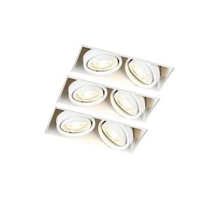 QAZQA Set van 3 inbouwspots wit GU10 kantelbaar trimless 2-lichts - Oneon