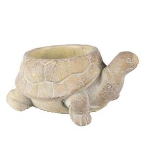 Clayre & Eef Bloempot Schildpad 22x16x10 cm Beige Steen Bloempot