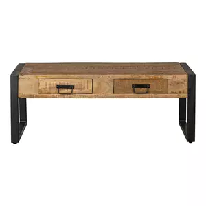 Industrielemeubelshop Salontafel Lenae mangohout met 2 lade