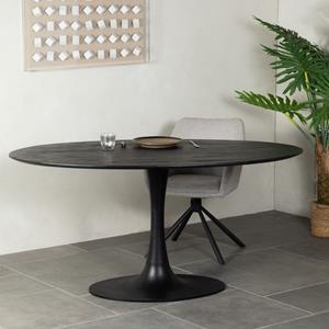 Giga Meubel Eettafel Ziggy Zwart Ovaal 160cm O-poot - 