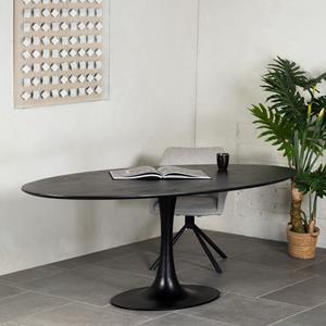 Giga Meubel Eettafel Ziggy Zwart Ovaal 200cm O-poot - 