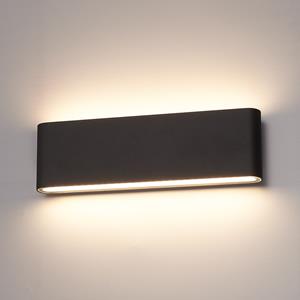 Hofronic Dallas XL dimbare LED wandlamp - 3000K warm wit - 24 Watt - Up & down light - IP54 voor binnen en buiten - Tweezijdige muurlamp - Zwart