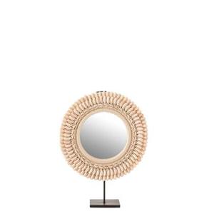 J-Line Mirror on foot mona shells light pink large