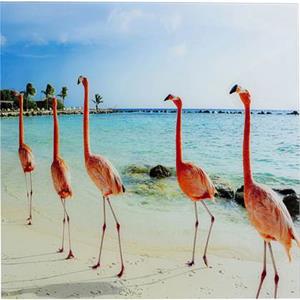 Kare Design Wandfoto Flamingo Walk 80x80