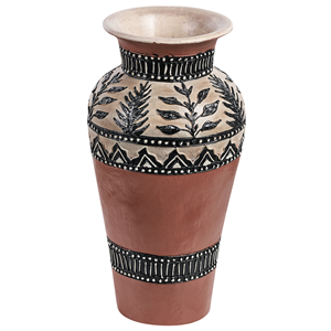 BELIANI Decoratieve vaas terracotta 40 cm bruin/zwart SIAK