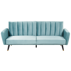 BELIANI Sofa 3-zits fluweel lichtblauw VIMMERBY