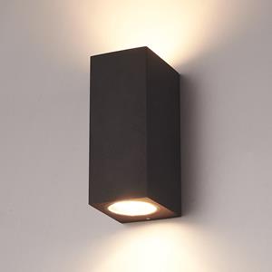 Hofronic Selma dimbare LED wandlamp - Up & Down light - IP65 - Incl. 2x 5 Watt 2700K GU10 spots - Zwart - Binnen en buiten - 3 jaar garantie