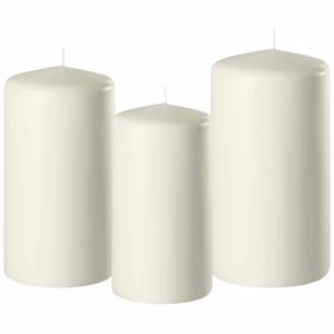 Enlightening Candles 3x Stuks Ivoor Witte Stompkaarsen 10-12-15 Cm tompkaarsen