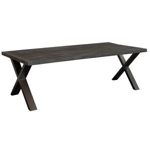 I-Catchers Eettafel massief Mango zwart | 240 x 100 x 78 cm | Bladdikte 4 cm | X-poot