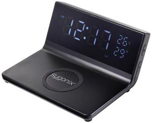 Sygonix SY-5459860 Elektronisch Wekker Zwart (mat) Alarmtijden 2 USB-aansluiting, Incl. oplaadfunctie