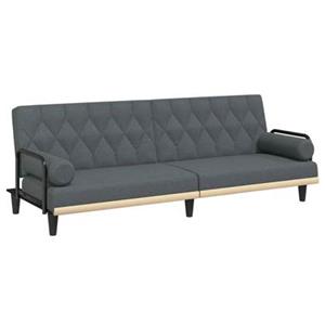 vidaXL Sofa Schlafsofa mit Armlehnen Dunkelgrau Stoff