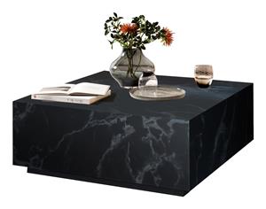 Couchtisch 90 x 90 cm Marmoroptik Schwarz Quadratisch MDF