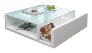 Couchtisch 100 x 100 cm WeiÃ mit drei AblageflÃ¤chen MDF