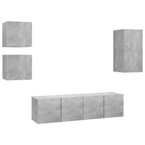 VIDAXL 5-tlg. Tv-schrank-set Betongrau Spanplatte
