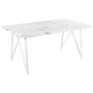 BELIANI Eettafel marmereffect wit 160 x 90 cm GRIEGER