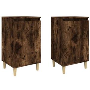 VidaXL Nachtkastjes 2 st 40x35x70 cm bewerkt hout gerookt eikenkleurig