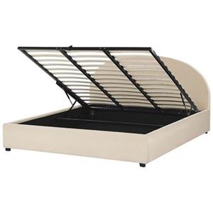 Beliani VAUCLUSE Bed met opberger beige 180x200