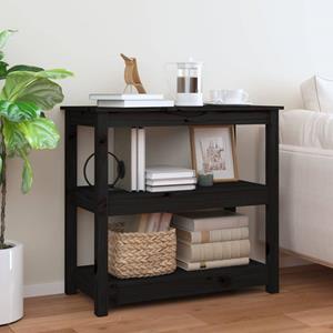 Vidaxl Konsolentisch Schwarz 80x40x74 Cm Massivholz Kiefer
