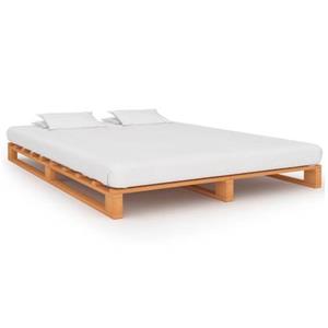 VidaXL Bedframe pallet massief grenenhout bruin 200x200 cm