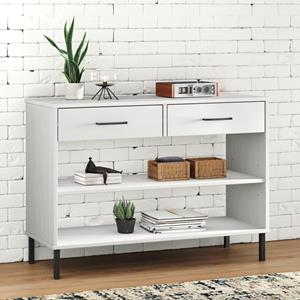 Vidaxl Konsolenschrank Oslo Mit Metallbeinen Weiß Massivholz Kiefer
