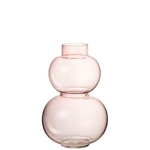 J-Line Vaas Bol Glas Roze Small - 28.5 cm hoog