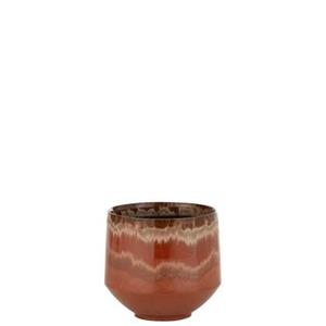 J-Line Bloempot Aline Keramiek Rood Small