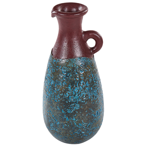 BELIANI Decoratieve vaas blauw/bruin terracotta 40 cm VELIA