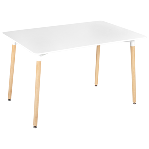 BELIANI Eettafel lichthout/wit 120 x 80 cm NEWBERRY