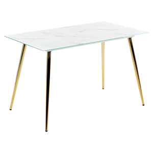 BELIANI Eettafel glas marmer/goud 120 x 70 cm MULGA