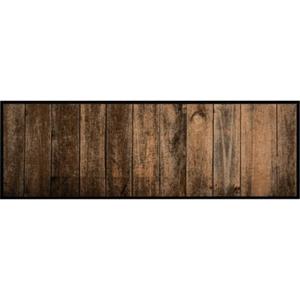 HANSE Home Keukenloper Wood Geschikt voor binnen en buiten, korte pool, loper, hal, terras, tuin, keuken, wasbaar, antislip, gemakkelijk in onderhoud, hout design