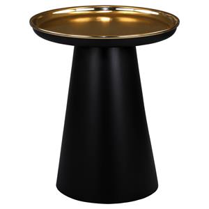 Beistelltisch Ø 50 cm Gold-Schwarz matt aus Metall WOMO-Design