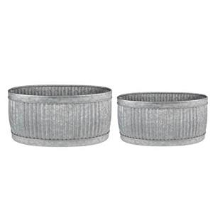 Clayre & Eef Decoratie Zinken Teil Set van 2 52x25x26 cm Grijs Metaal