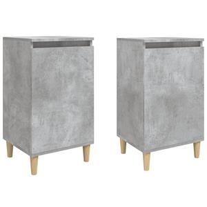 VidaXL Nachtkastjes 2 St 40x35x70 Cm Bewerkt Hout Betongrijs