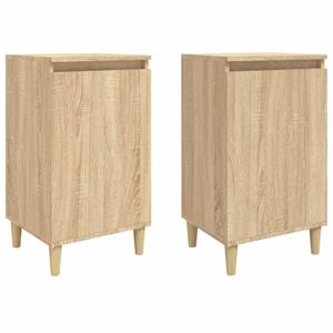 VidaXL Nachtkastjes 2 St 40x35x70 Cm Bewerkt Hout Sonoma Eikenkleurig