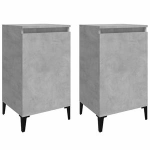 VidaXL Nachtkastjes 2 St 40x35x70 Cm Bewerkt Hout Betongrijs