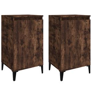 VidaXL Nachtkastjes 2 St 40x35x70 Cm Bewerkt Hout Gerookt Eikenkleurig