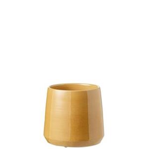 J-Line Bloempot Rond Keramiek Oker Medium